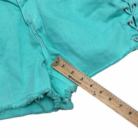 Lace Up Side Denim Shorts - Picture 8 of 8